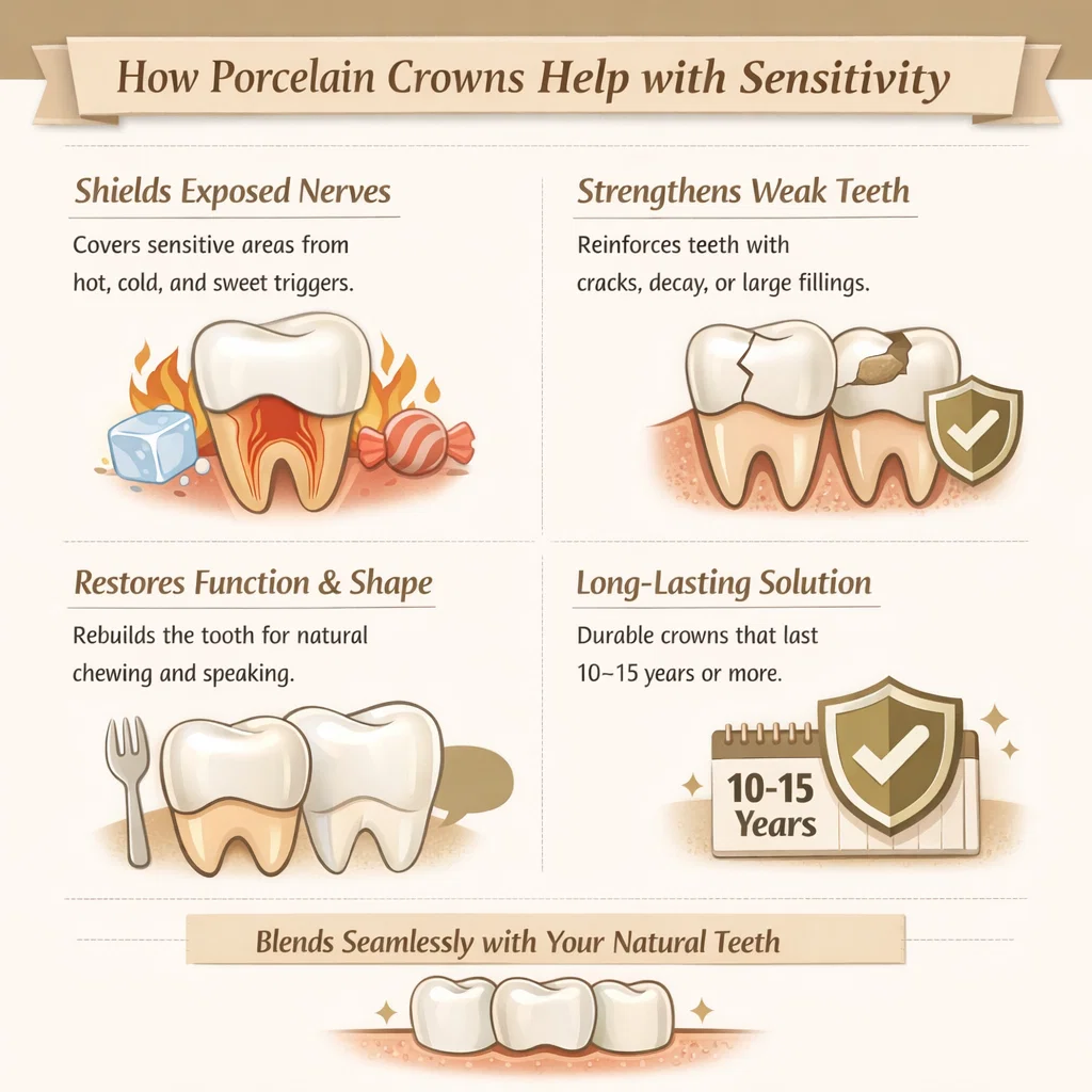 how porcelain crowns help with sensitivity